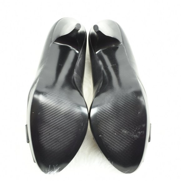 Black Pump Platform Heels  9 Gold Embellishment - Picture 7 of 9